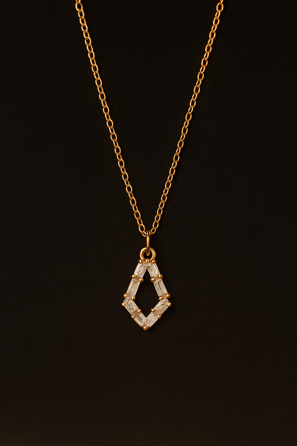 Rose Gold Diamond Style Pendant Jewellery Set