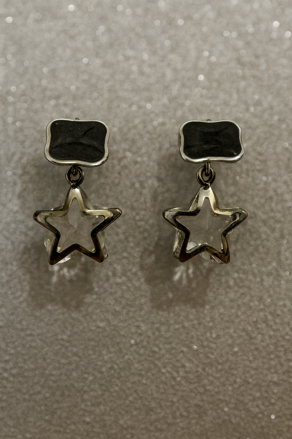 Elegant Silver Star Dangle Earrings