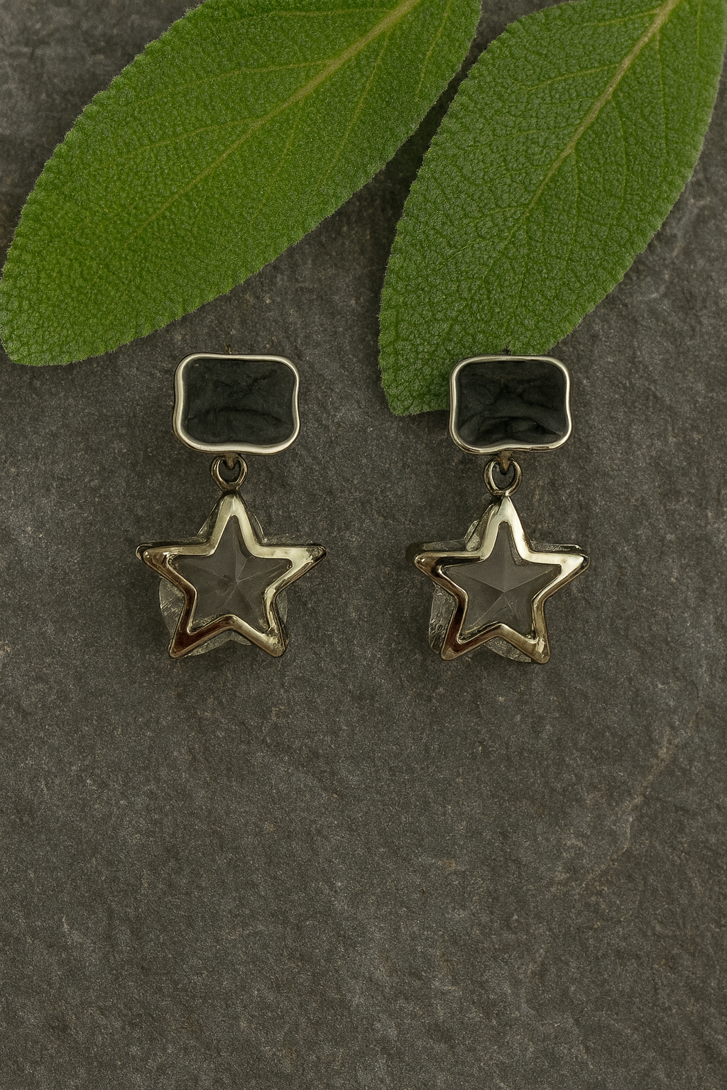 Elegant Silver Star Dangle Earrings