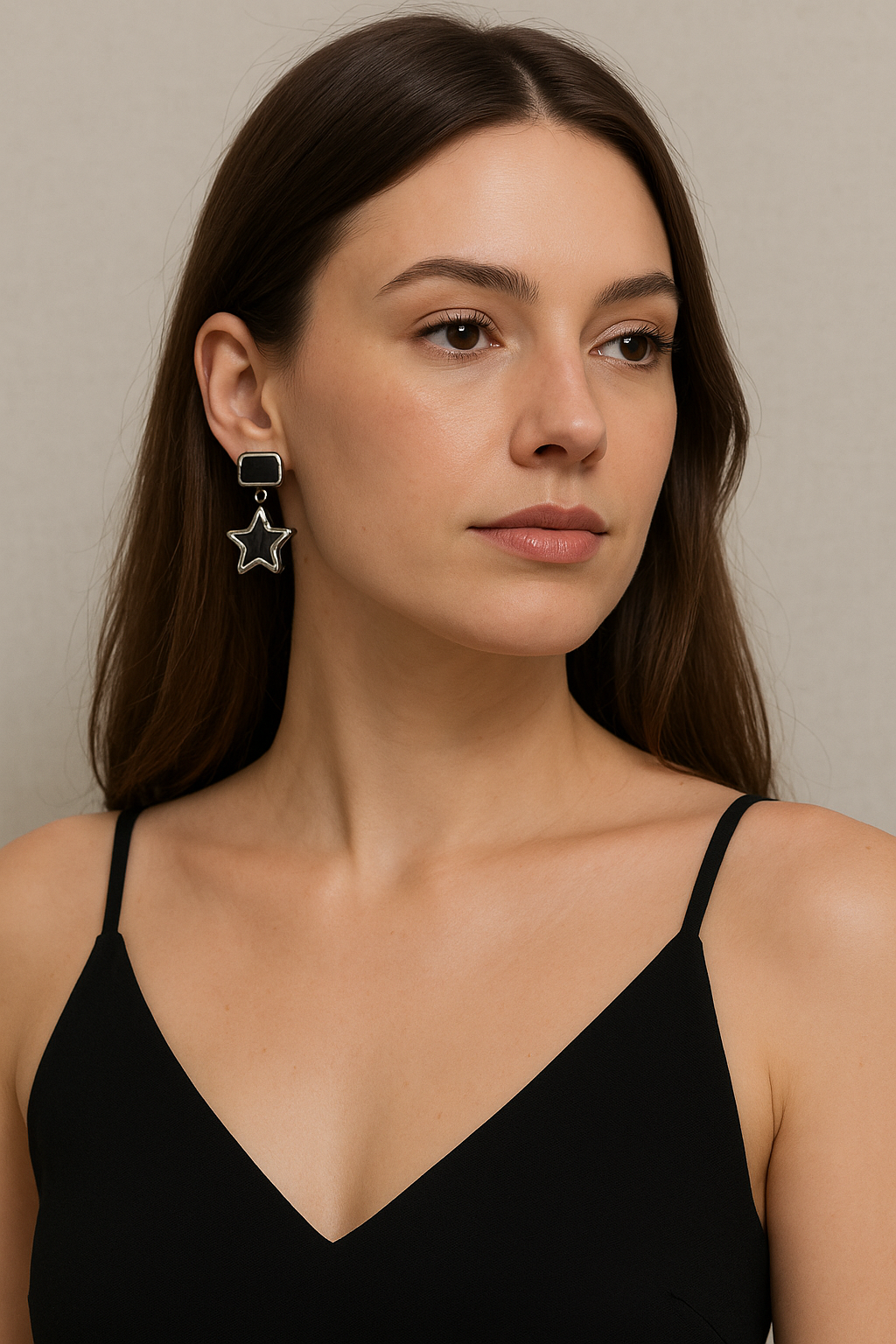 Elegant Silver Star Dangle Earrings