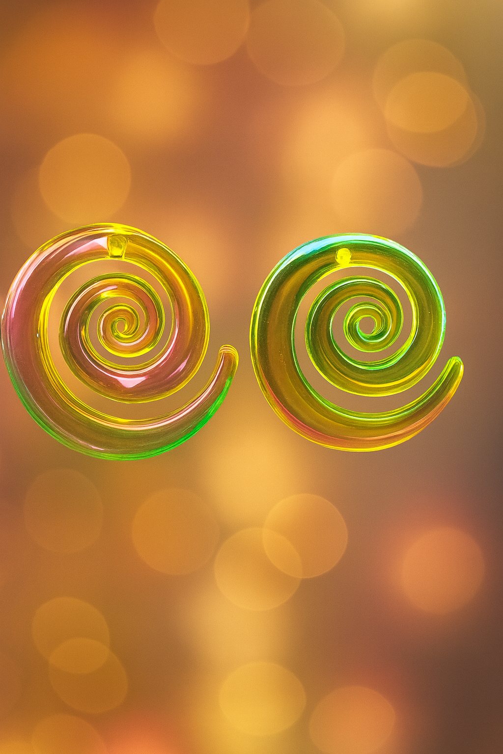 Neon Spiral Swirl Earrings