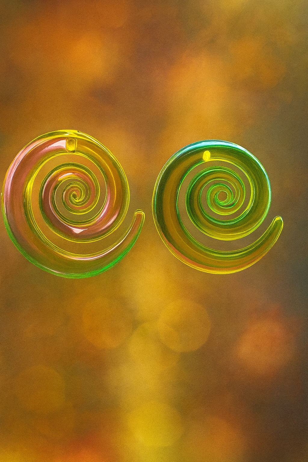 Neon Spiral Swirl Earrings