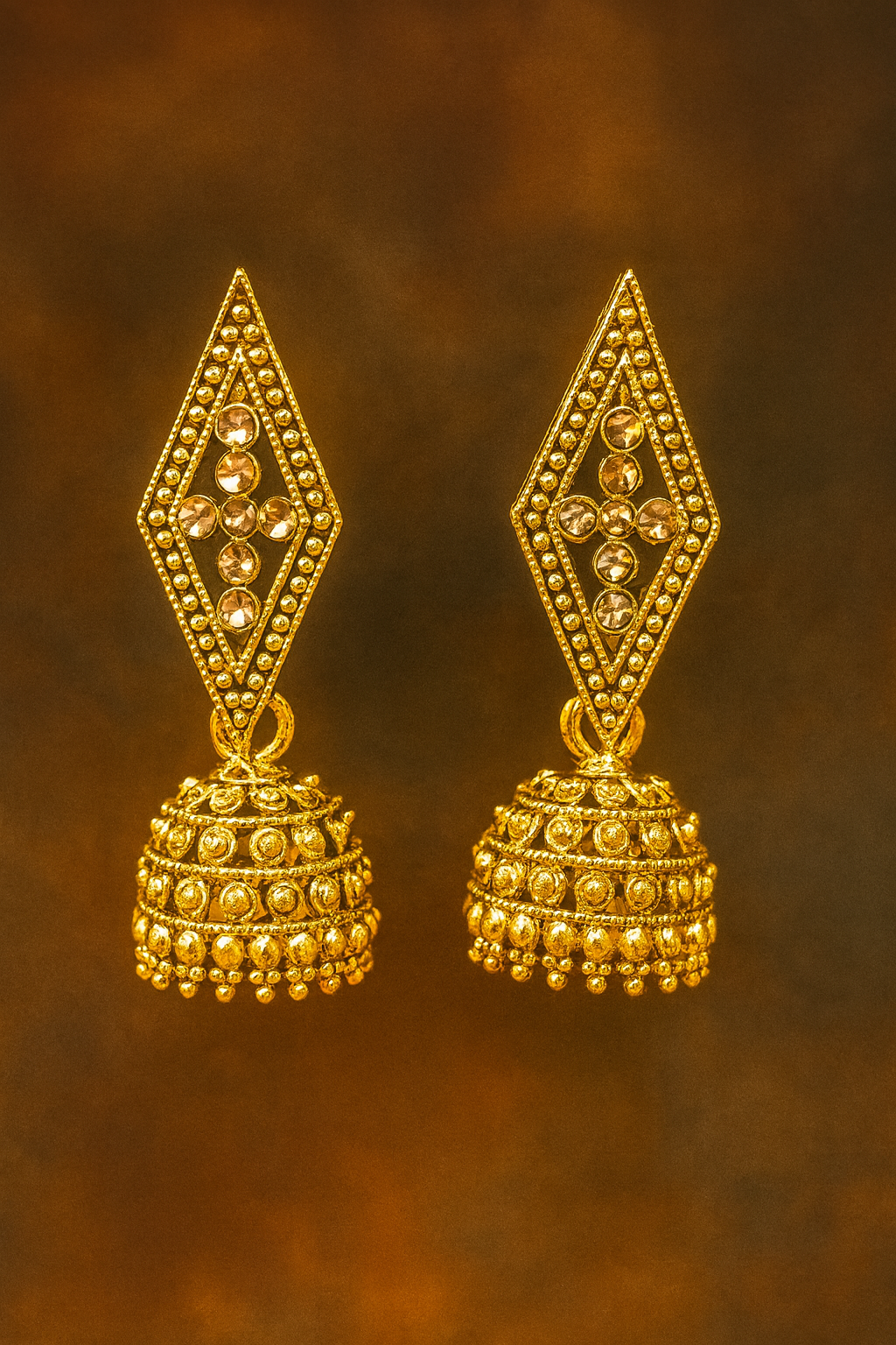 Traditional Golden Jhumka Earrings