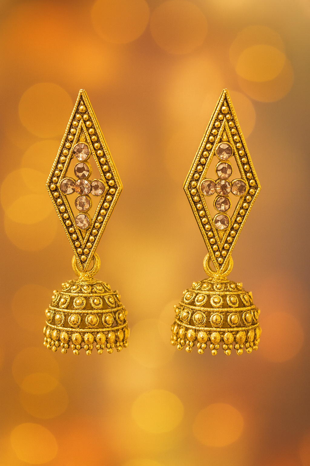 Traditional Golden Jhumka Earrings
