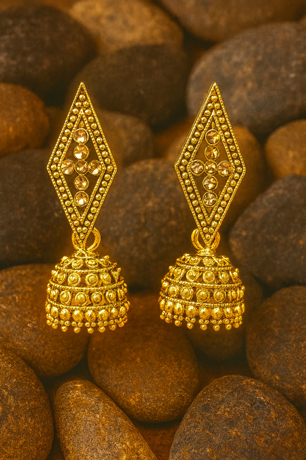 Traditional Golden Jhumka Earrings