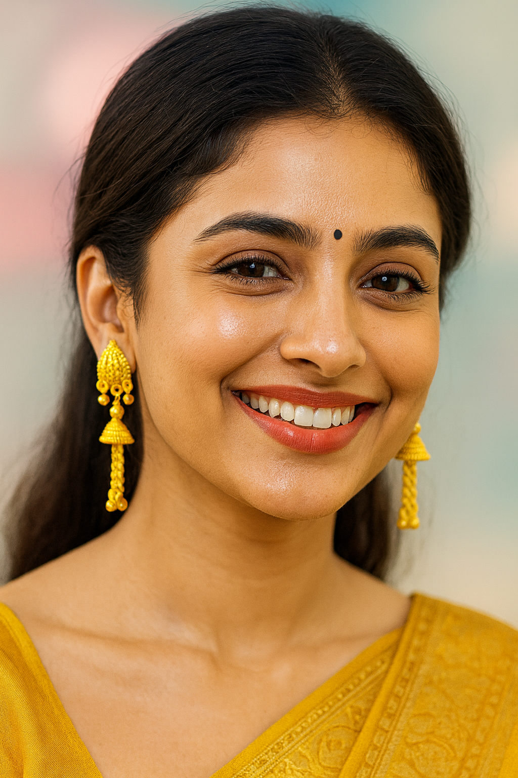 Traditional Chain Drop Gold Earrings