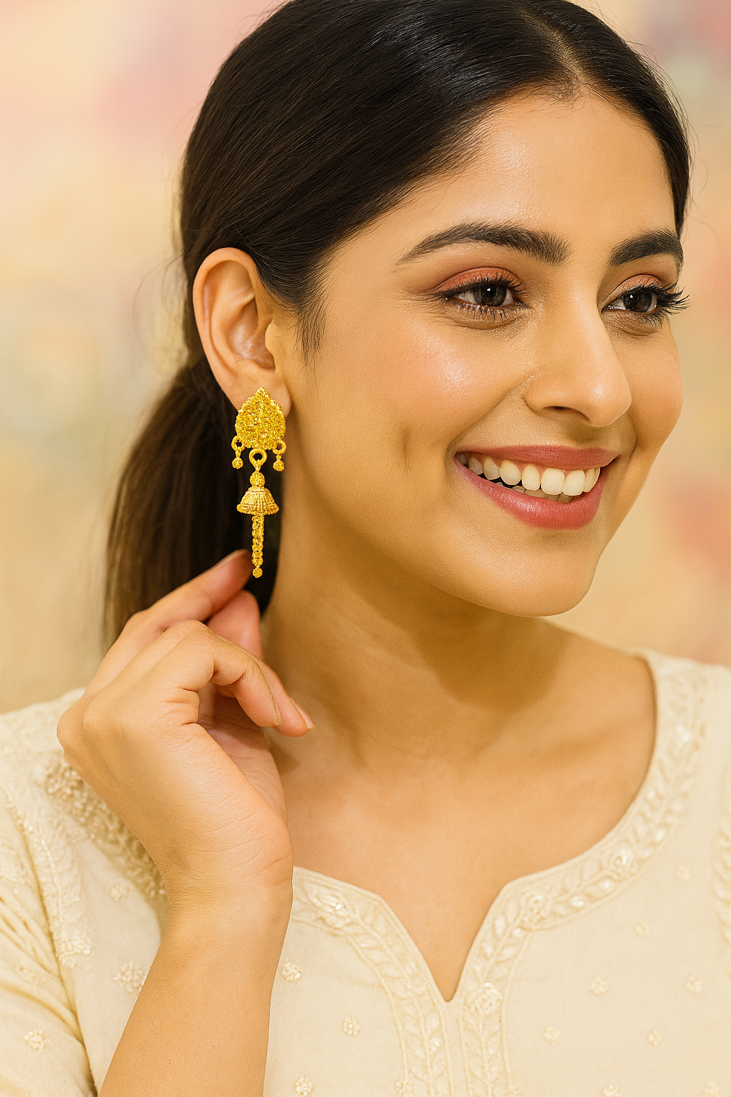 Elegant Gold Chain Drop Earrings