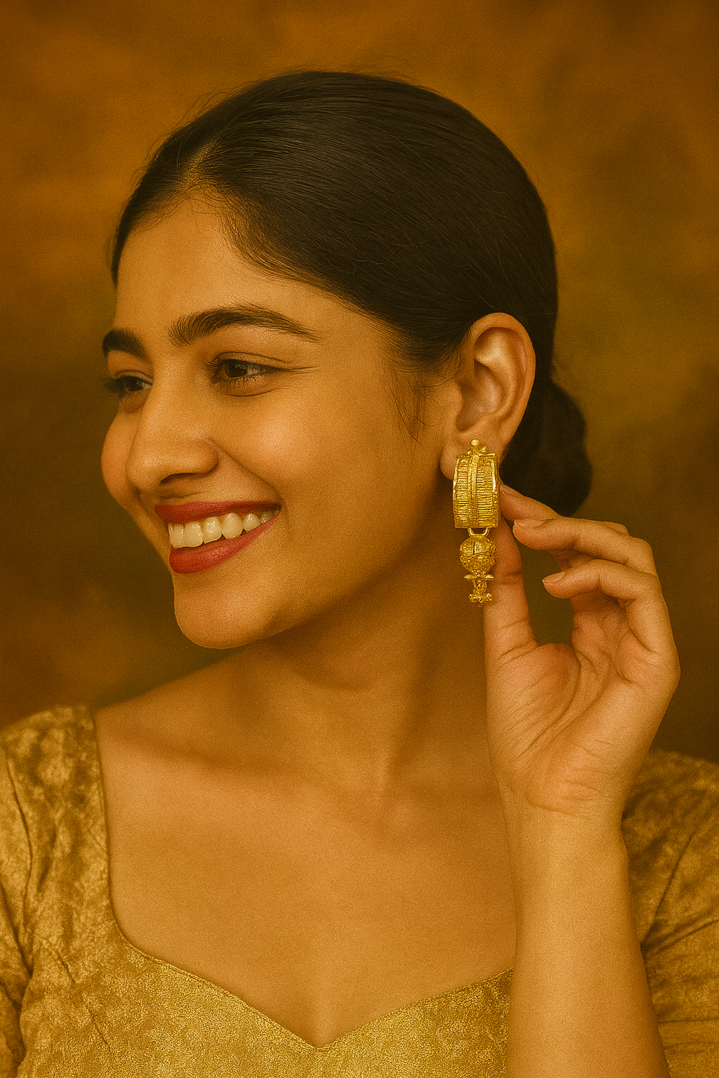 Designer Gold-Toned Hanging Earrings