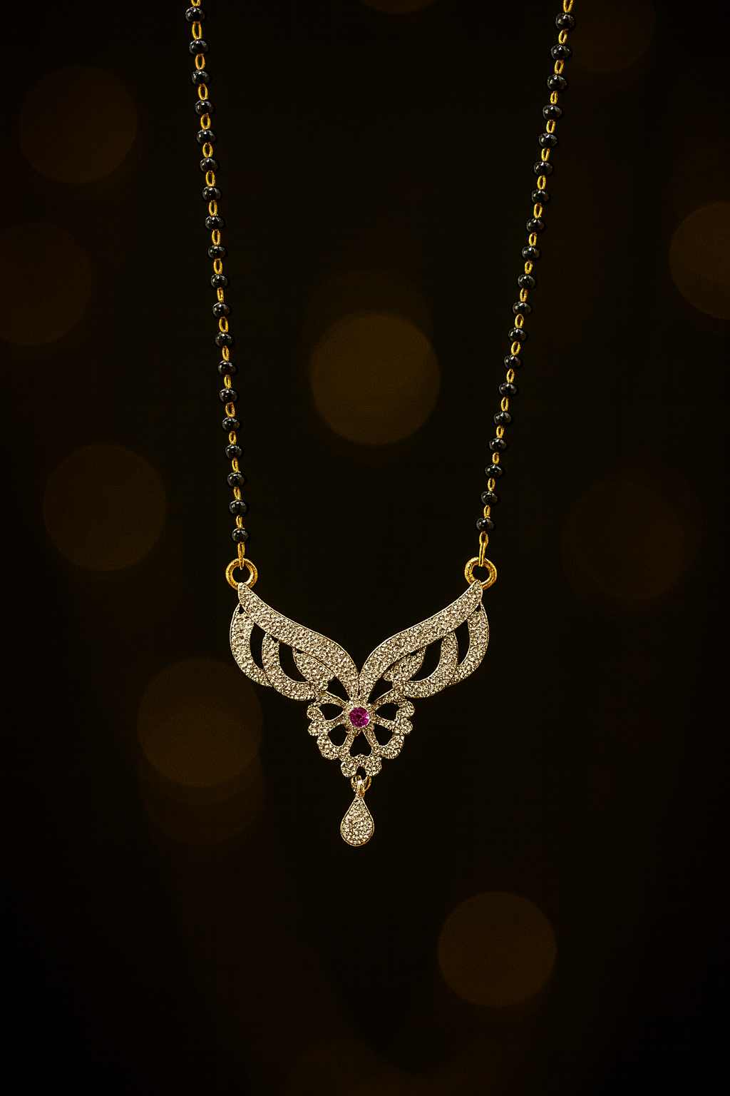 Elegant Winged Floral Mangal Sutra