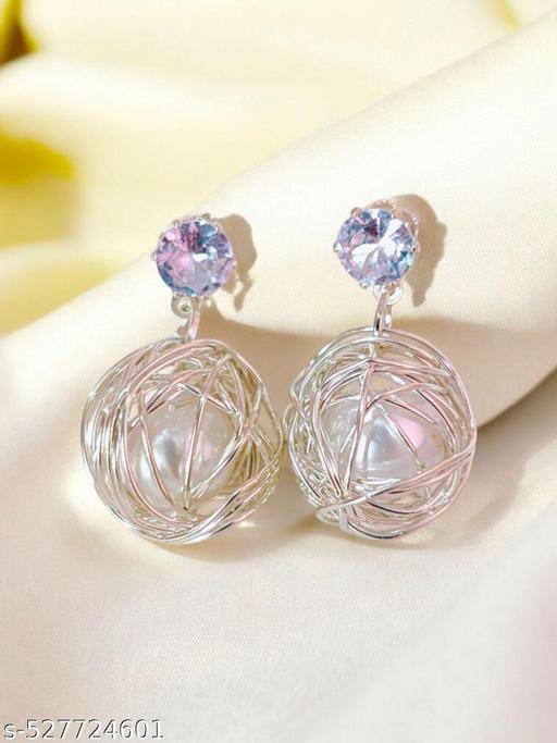 Radiant Pearl Wirework Drop Earrings