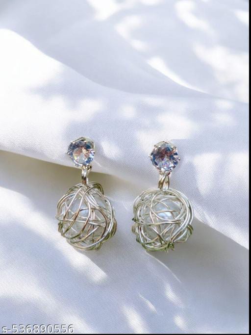 Radiant Pearl Wirework Drop Earrings