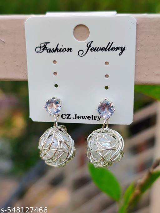 Radiant Pearl Wirework Drop Earrings
