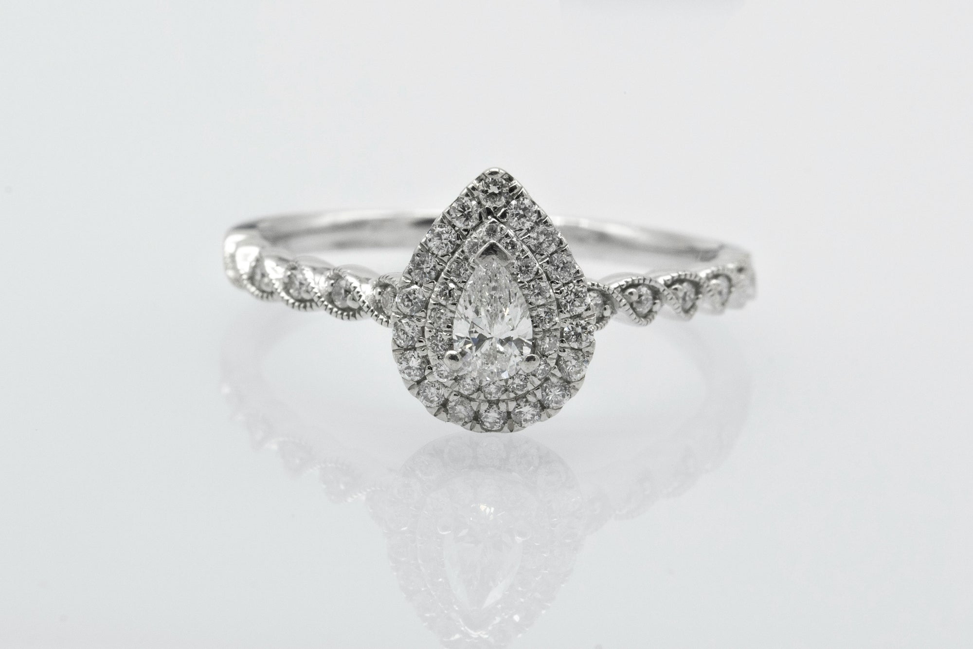 Silver Ring with a Clear Crystal Center